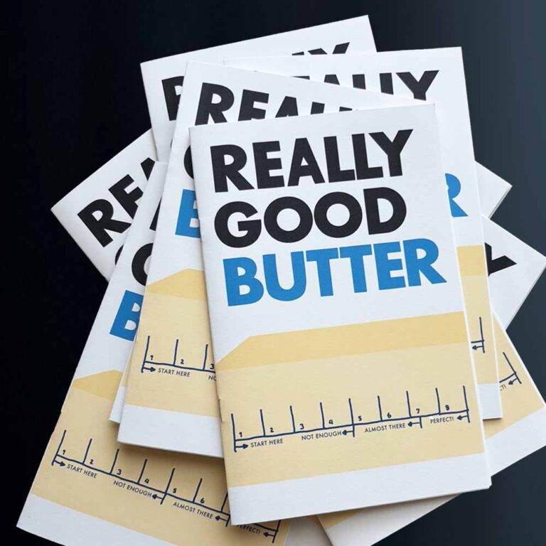 A stack of Really Good Butter zines.