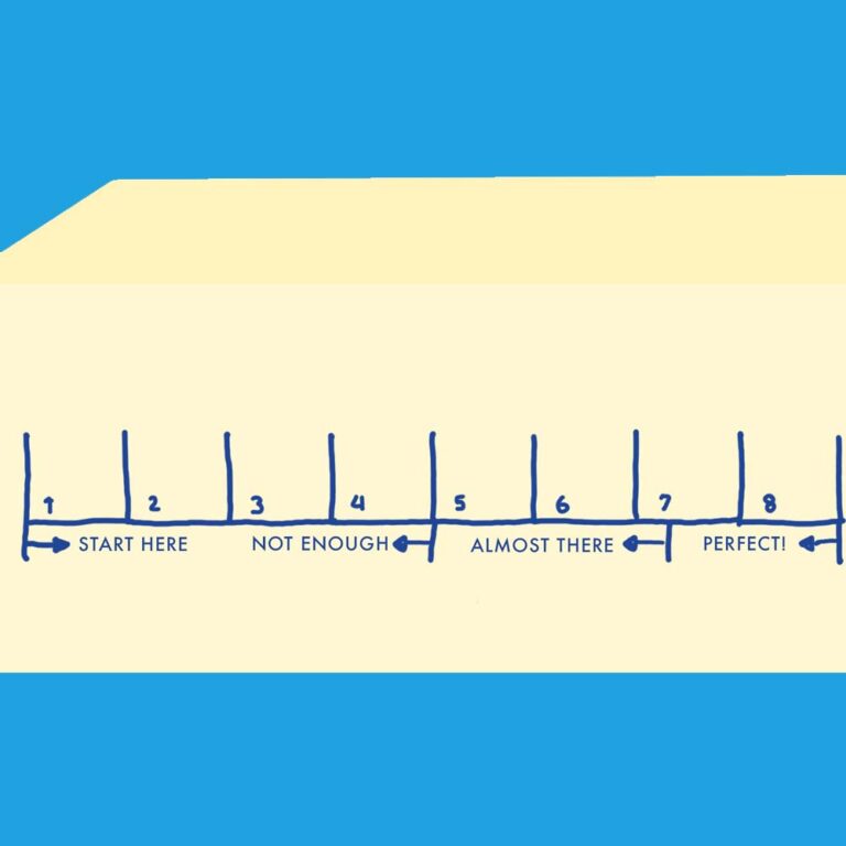 Illustration of a stick of butter with portion sizes that say "not enough" "almost there" and "perfect"